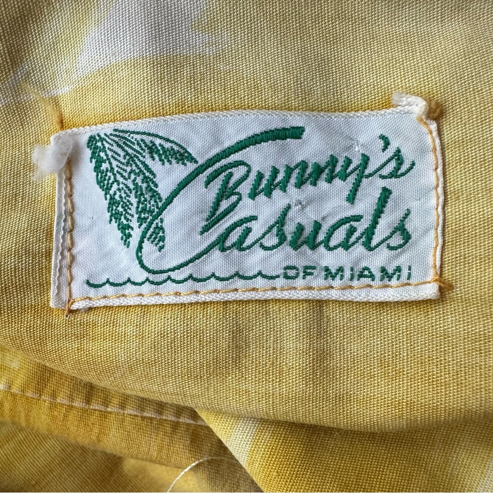Vintage 50s Bunny’s Casuals Hawaiian Tiki Cotton Floral Dress VLV Small - Picture 10 of 11